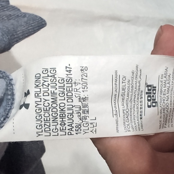 Under Armour Heather Grey Cold Gear Loose Fit Hooded Sweatshirt Size Youth Large - Picture 3 of 4